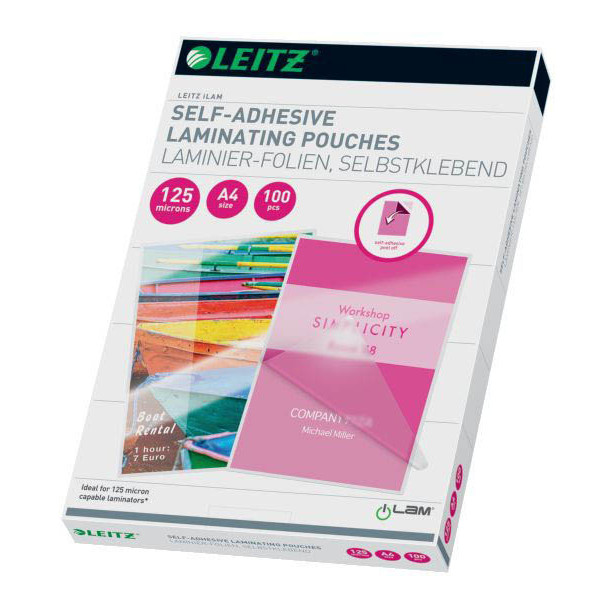 5411313169257 - iLAM Quality Laminierfolien 16925 DIN A4 Selbstklebend Glänzend 125 Mikron (2 x 125) Transparent 100 Stück