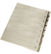 Kartonregister 1883-00-85, 8-teilig blanko, A4, 320 g/m&sup2;, graue Taben, 8-teilig