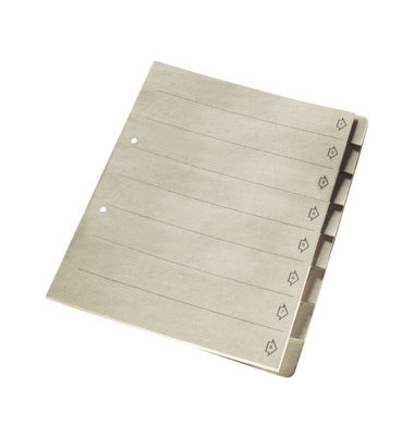 Kartonregister 1883-00-85, 8-teilig blanko, A4, 320 g/m&sup2;, graue Taben, 8-teilig