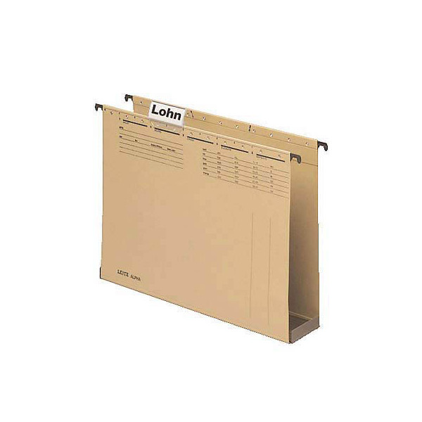 4002432303700 - ALPHA Hängesammler 1941 DIN A4 Mit Kunststoffboden U-Base 60 mm 320 g m2 Naturbraun 100% Recycelter Natron-Karton 15 Stück