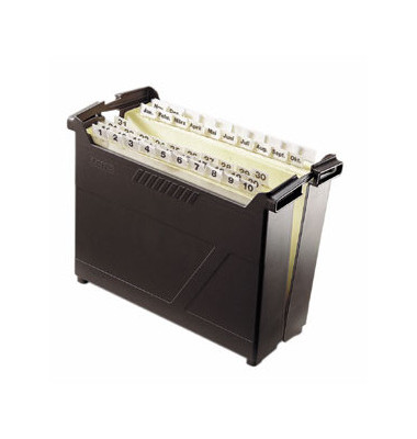 H&auml;ngemappenbox Termin-Set 1995 schwarz bis 53 Mappen bef&uuml;llt mit 53 Mappen