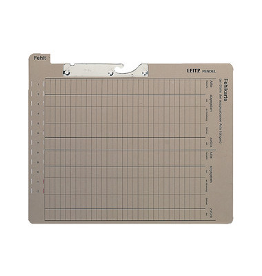 Pendelfehlkarte 2028-00-85, A4 grau Karton 450g
