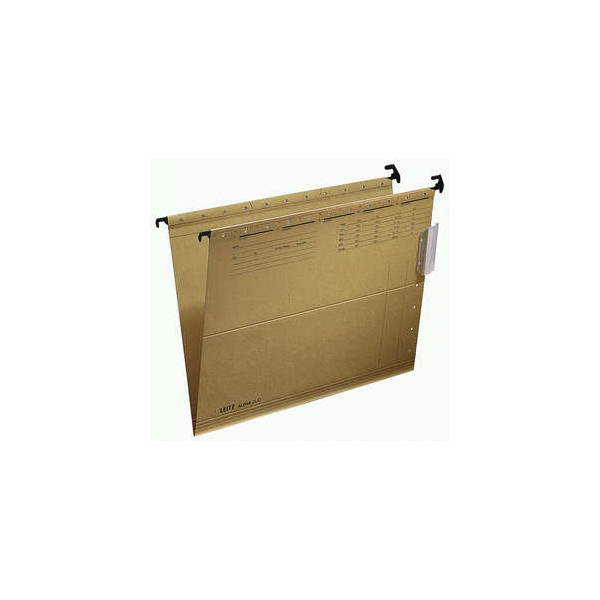 25 Stück Leitz Hängemappe A4 ALPHA DUO braun Natron seitlich offen 29150000 4002432305865 Leitz