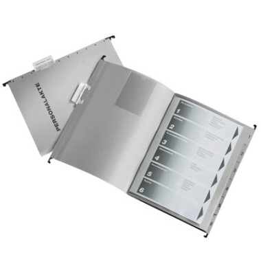 Personalakten Personalakte 30041-00-85, A4 grau Karton mit Polypropylen-Hochglanzbeschichtung 250g