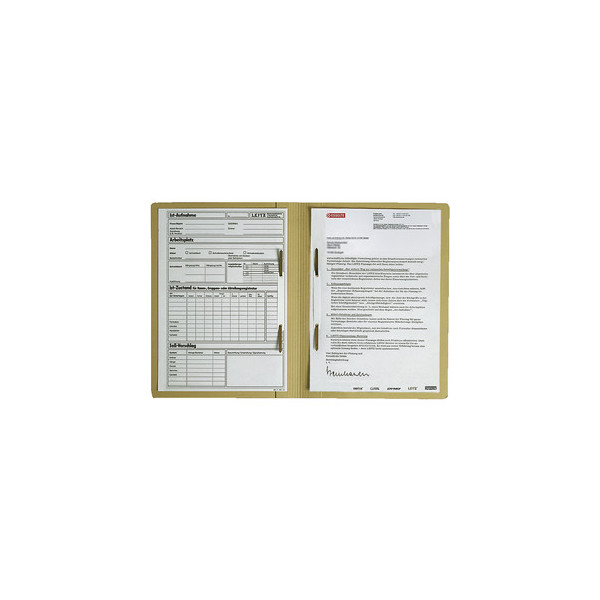 50 Stück Leitz Schnellhefter 3030-00-11, A4, chamois, Karton, 320g, Vorderdeckel chamois / opak 4002432306251 Leitz