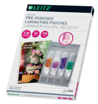 Laminierfolien iLAM 33878, A4, 216x303mm, matt, mit Abheftlochung