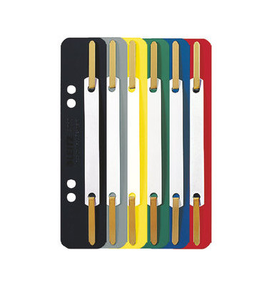 Heftstreifen kurz 3710-00-99, 35x158mm, Kunststoff mit Kunststoffdeckleiste, farbig sortiert