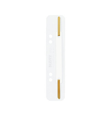 Heftstreifen kurz 3710-00-01, 35x158mm, Kunststoff mit Kunststoffdeckleiste, weiß, 25 Stück