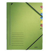 Ordnungsmappe Leitz-Ordnungsmappen-Serie 3907-00-55, I-VII, gr&uuml;n, A4, 7 F&auml;cher