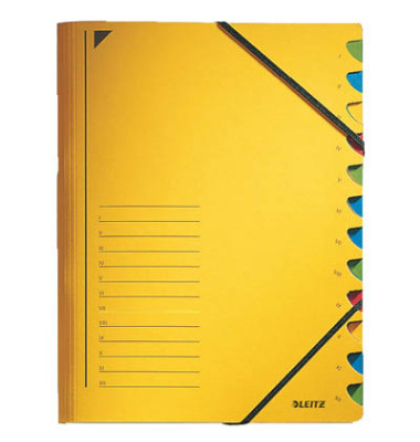 Ordnungsmappe 3912-00-15, I-XII, gelb, A4, 12 F&auml;cher