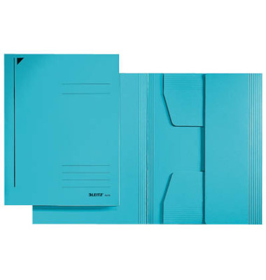 Jurismappe 3924-00-35, A4 blau Recyclingkarton 430g, mit 3 Einschlagklappen