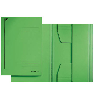 Jurismappe 3924 3924-00-55, A4 gr&uuml;n Recyclingkarton 430g, mit 3 Einschlagklappen