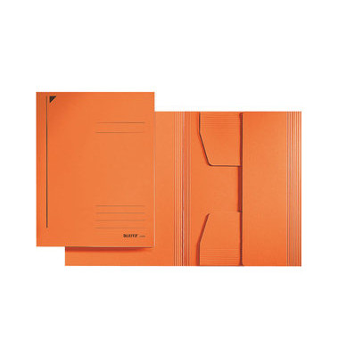 Jurismappe 3924 3924-00-45, A4 orange Recyclingkarton 430g, mit 3 Einschlagklappen