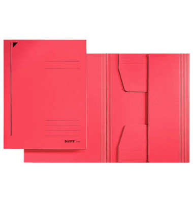 Jurismappe 3924 3924-00-25, A4 rot Recyclingkarton 430g, mit 3 Einschlagklappen
