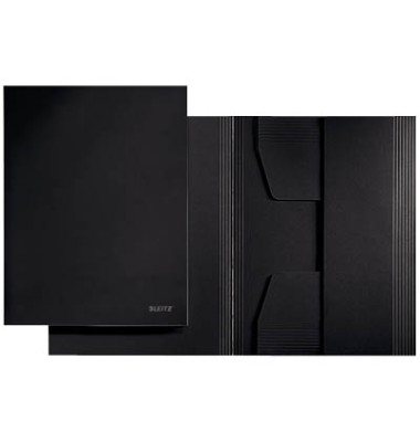 Jurismappe 3924-00-95, A4 schwarz Recyclingkarton 430g, mit 3 Einschlagklappen