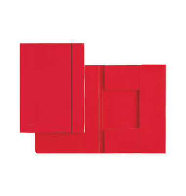 Sammelmappe für A4 mit Gummizug rot 235x318mm 3 Klappen Sammelmappe für A4 mit Gummizug rot 235x318mm 3 Klappen