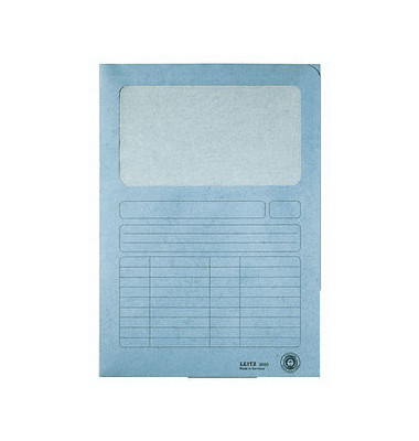 Sichtmappe 3950 A4 160g Karton hellblau für lose Blätter mit Sichtfenster