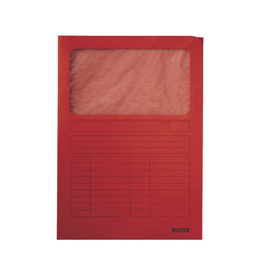 Sichtmappen 3950-00-25, A4 rot Karton 160g