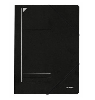 Eckspannmappe 3980 3980-00-95, A4 schwarz Recyclingkarton 430g, f&uuml;r ca. 250 Blatt  (80 g/m&sup2;)