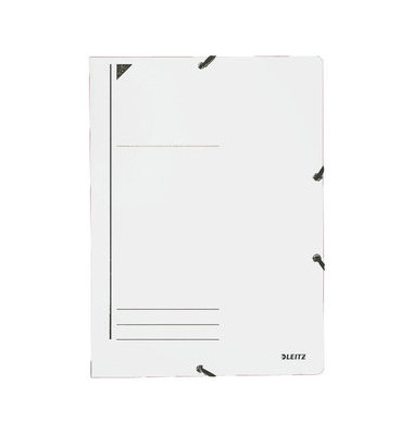 Eckspannmappe 3980-00-01, A4 wei&szlig; Recyclingkarton 430g, f&uuml;r ca. 250 Blatt