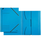 Eckspannmappe 3981-00-35, A4 blau Recyclingkarton 430g, mit 3 Einschlagklappen