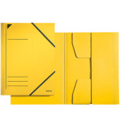 Eckspannmappe 3981 3981-00-15, A4 gelb Recyclingkarton 430g, f&uuml;r ca. 250 Blatt  (80 g/m&sup2;), mit 3 Einschlagklappen