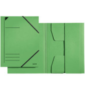 Eckspannmappe 3981 3981-00-55, A4 grün Recyclingkarton 430g, mit 3 Einschlagklappen