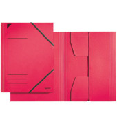 Eckspannmappe 3981-00-25, A4 rot Recyclingkarton 430g, mit 3 Einschlagklappen