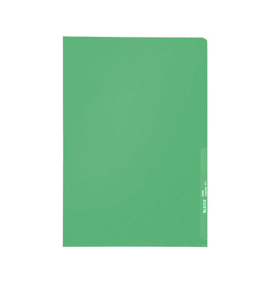 Sichthüllen Standard 4000-00-55, A4, grün, transluzent genarbt, oben & rechts offen, 