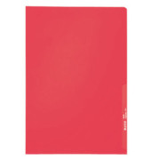 Sichthüllen 4000-00-25, A4, rot, transparent, genarbt, 0,13mm, oben & rechts offen, PP
