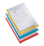Sichthüllen DeskFree 4080-30-00 mit farbigem Rand, mit Beschriftungsfenster, A4, glasklar glatt, oben & rechts offen, 0,15mm