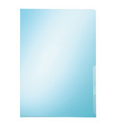 Sichthüllen 4100-00-35, A4, blau, klar-transparent, glatt, 0,15mm, oben & rechts offen, PVC