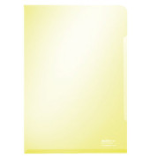 Sichthüllen Super Premium 4153-00-15, A4, gelb, klar-transparent, glatt, 0,15mm, oben & rechts offen, PVC-Hartfolie