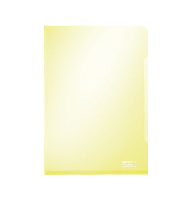 Sichthüllen Super Premium 4153-00-15, A4, gelb, glasklar glatt, oben & rechts offen, 