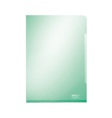 Sichthüllen Super Premium 4153-00-55, A4, grün, glasklar glatt, oben & rechts offen, 