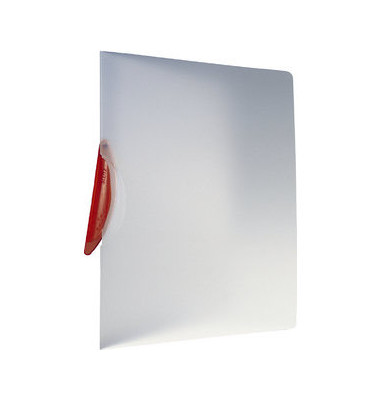 Klemmhefter ColorClip Magic 4174-00-25, A4 transparent/rot, f&uuml;r ca. 30 Blatt, Polypropylen (PP) 80g