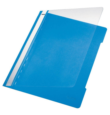 Schnellhefter 4191 4191-00-30, A4, blau, Polyvinylchlorid (PVC), 250g, Vorderdeckel transparent
