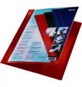 Schnellhefter Exquisit 4193-00-25, A4+, rot, Polyvinylchlorid (PVC), Vorderdeckel transparent