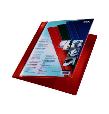 Schnellhefter Exquisit 4193-00-25, A4+, rot, Polyvinylchlorid (PVC), Vorderdeckel transparent
