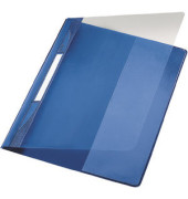 Schnellhefter Exquisit 41940035, A4+, blau, Polyvinylchlorid (PVC), 80g, Vorderdeckel transparent