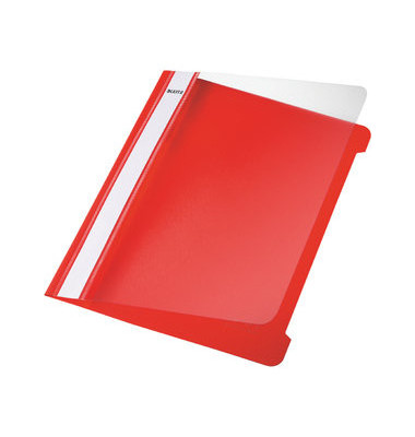Schnellhefter Standard 4197-00-25, A5, rot, Polypropylen (PP), 80g, Vorderdeckel transparent