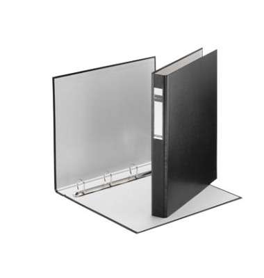 Ringbuch Standard 4212-00-95, A4 4 Ringe 25mm Ring-&Oslash; Karton, PP-kaschiert schwarz