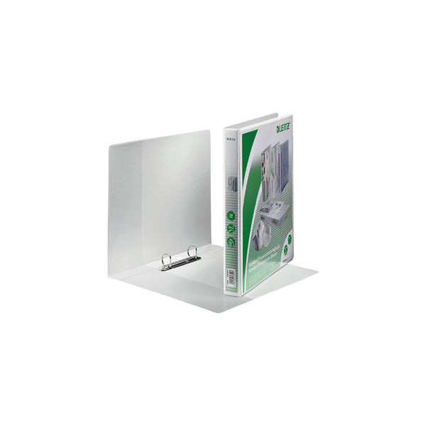 6 Stück Leitz Präsentationsringbuch Standard 4278-00-01, A4+ 2 Ringe 20mm Ring-Ø Pappe/PP-Folie, 3 Außentaschen, 2 Innentaschen, weiß 40024323