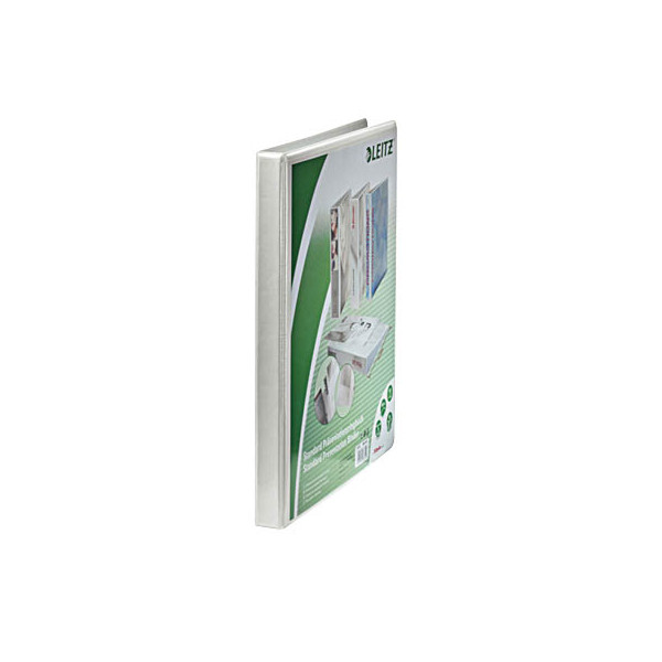 6 Stück Leitz Präsentationsringbuch Standard 4282-00-01, A4+ 4 Ringe 16mm Ring-Ø Pappe/PP-Folie, 3 Außentaschen, 1 Innentasche, weiß 400243236