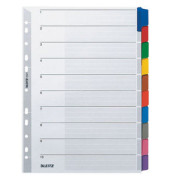 Kartonregister 4321-00-00, 10-teilig blanko, A4, 160 g/m&sup2;, farbige Taben, 10-teilig
