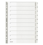 Kartonregister 4324-00-00, 1 bis 10, A4, 160 g/m&sup2;, graue Taben, 10-teilig