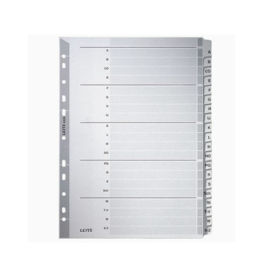 Kartonregister 4328-00-00, A bis Z, A4, 160 g/m&sup2;, graue Taben, 20-teilig