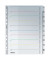 Kartonregister 43310000, 1 bis 10, A4+, 160 g/m², weiße Taben, 10-teilig