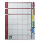 Kartonregister 4355-00-85, 6-teilig blanko, A5, 230 g/m&sup2;, farbige Taben, 6-teilig