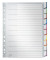 Kunststoffregister 4370-00-00, 10-teilig blanko, A4+, 120µm, farbige Fenstertaben, 10-teilig
